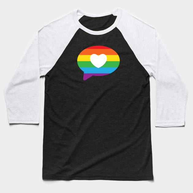 LGBT Pride Rainbow Heart Baseball T-Shirt by ProudToBeHomo